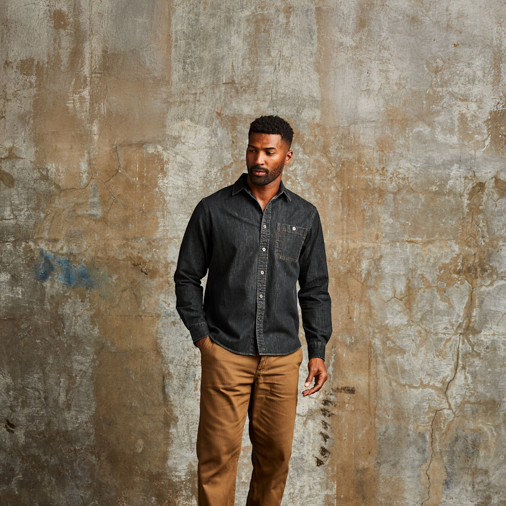 Foundry Denim Shirt | Washed Black