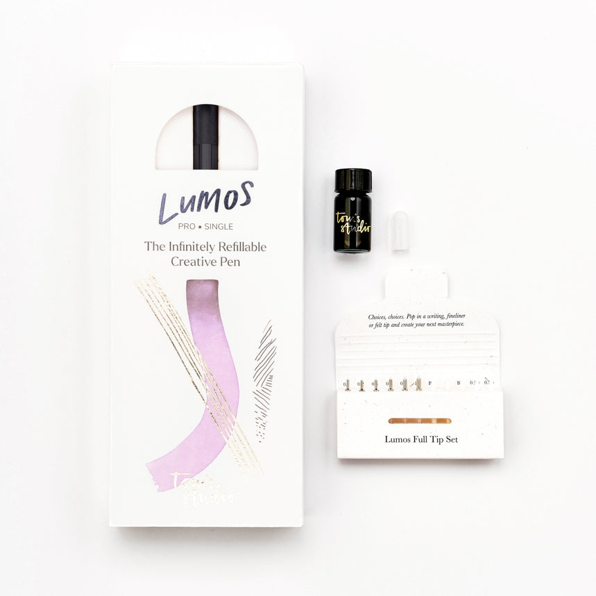 Lumos Pro Single | Refillable Multi-Tip Pen | Matte Black