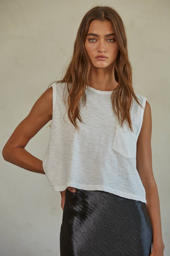 Knit Cotton Jersey Garment Washed Crop Tee | Off White