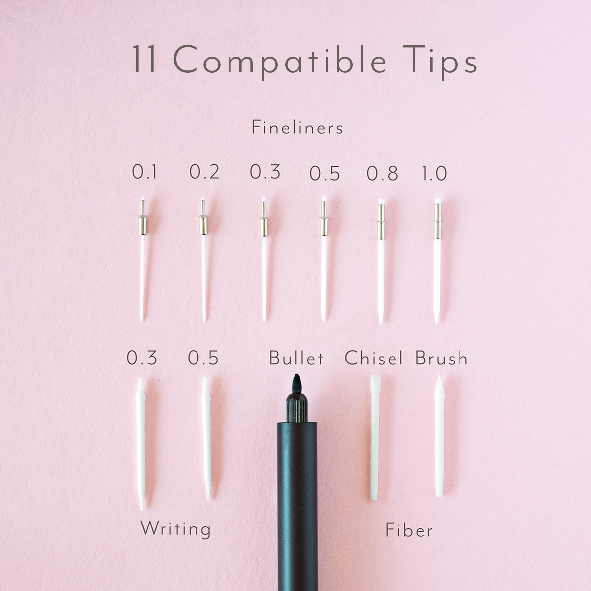 Lumos Pro Single | Refillable Multi-Tip Pen | Raspberry