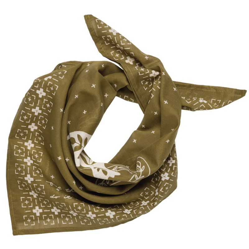 Feel The Fear| Cotton Voile Bandana | Vintage Army