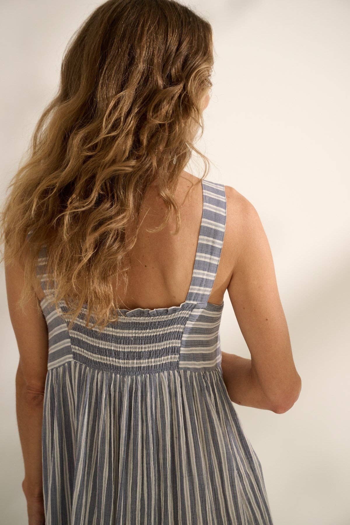 Danish Sundress | Sea Blue Stripe