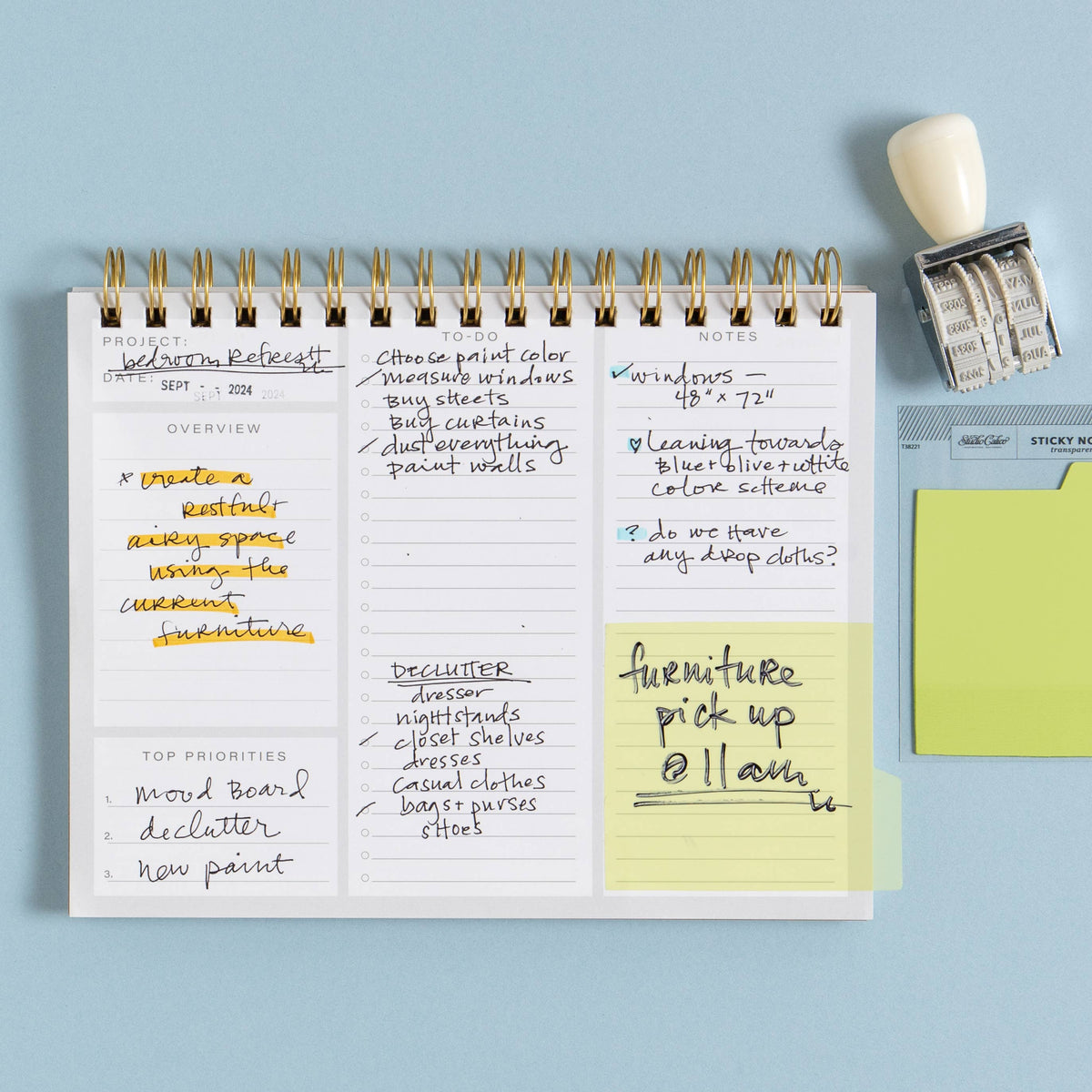 Tabbed Transparent Sticky Notes | Green