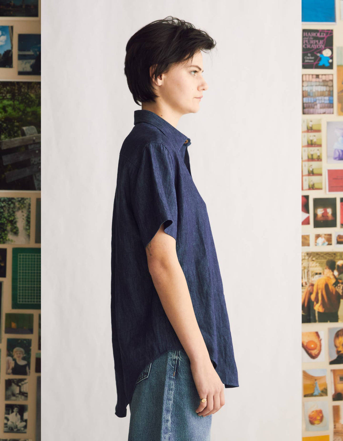 The Short Sleeve Oxford | Indigo Hemp Denim