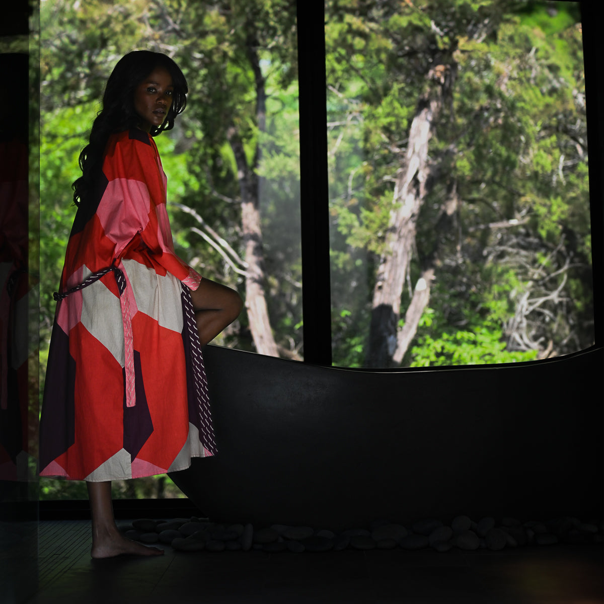 Sky Red Kimono