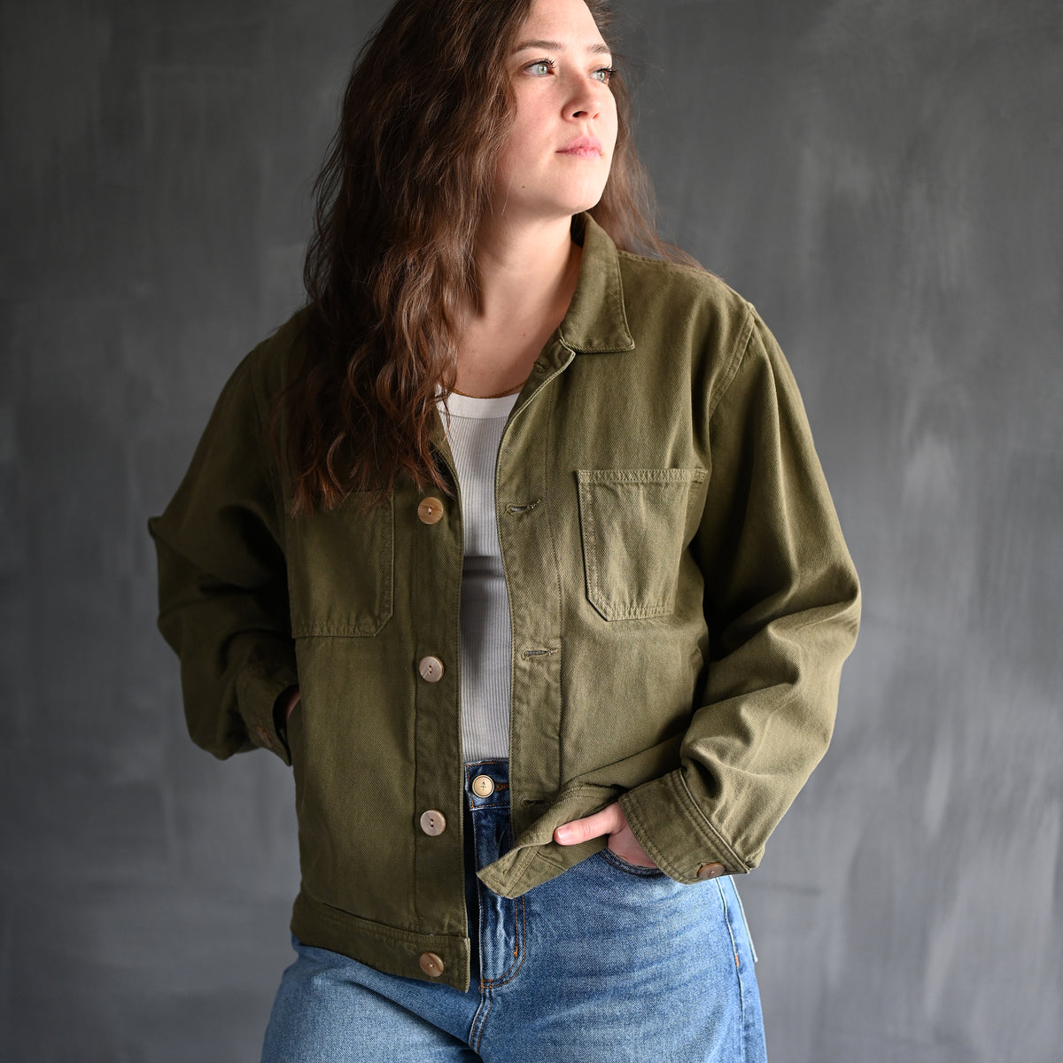 Men's Cody Recycled Cotton Jacket | Fatigue | Size M