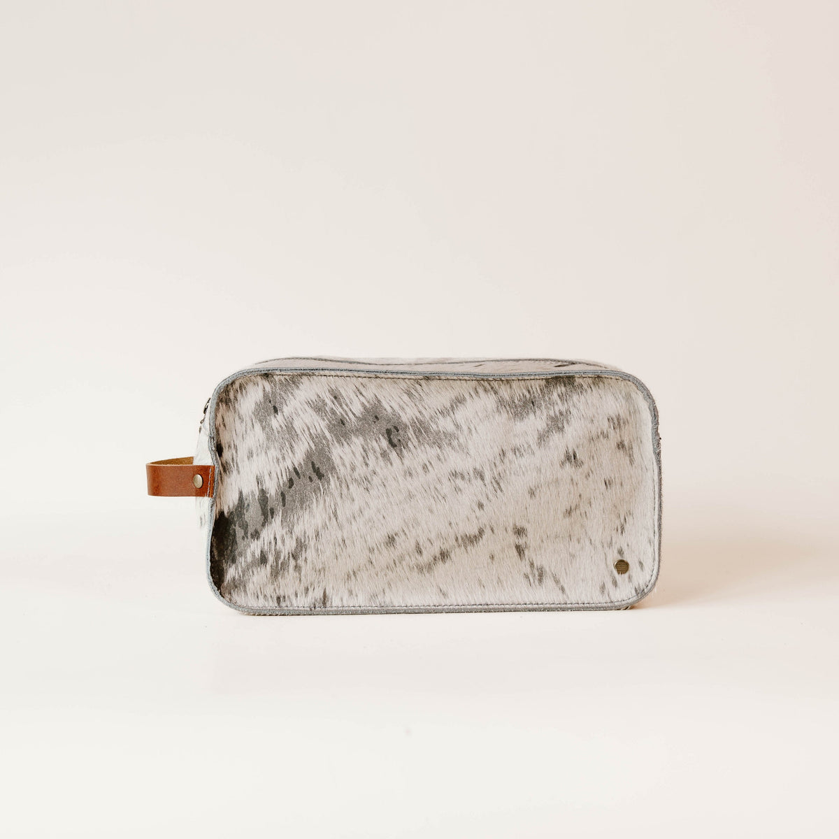 Dopp Kit | Gray Distressed Hair Hide