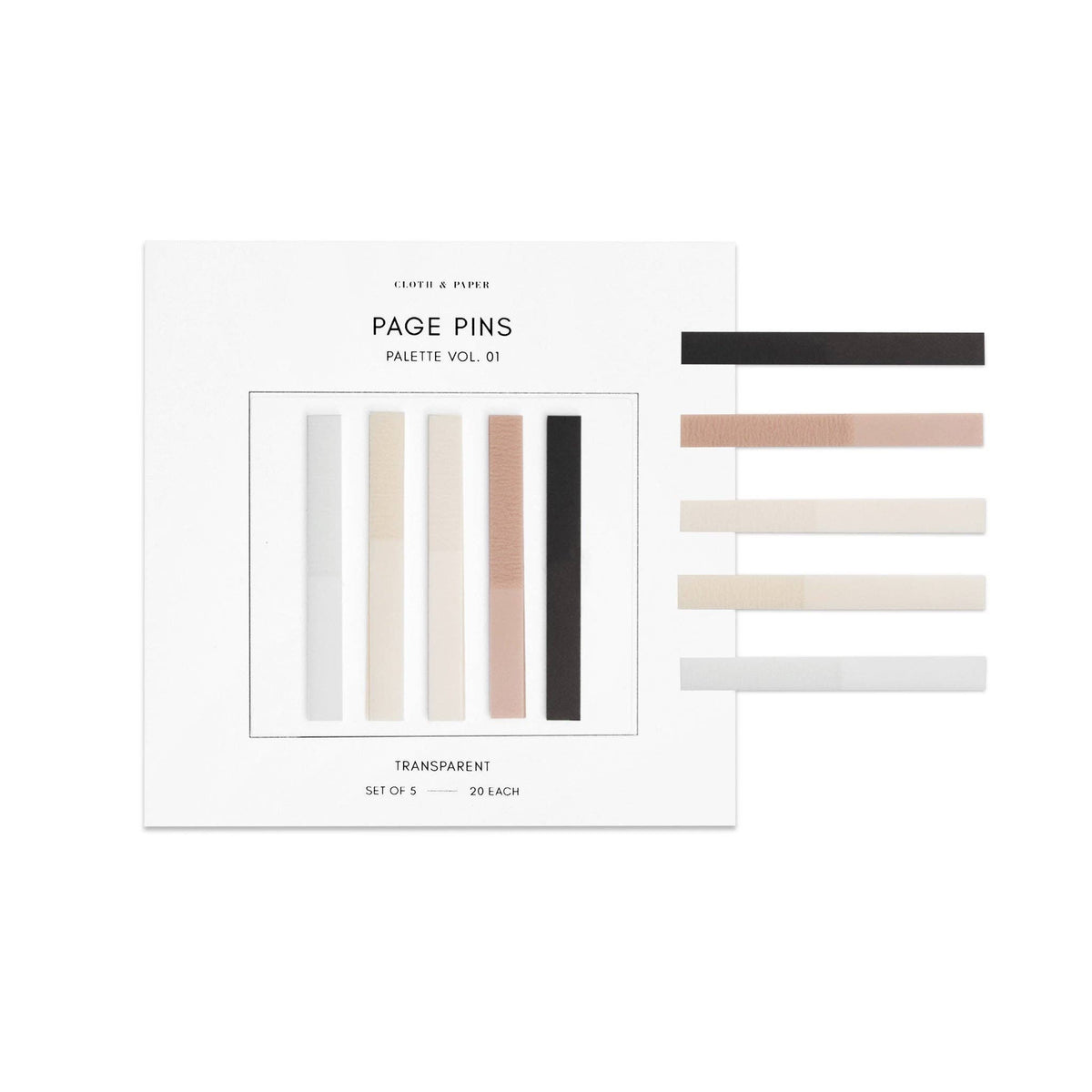 Page Pins | Vol. 1 / (Leché/Cashmere/Nude/Avant Garde/Matte White)